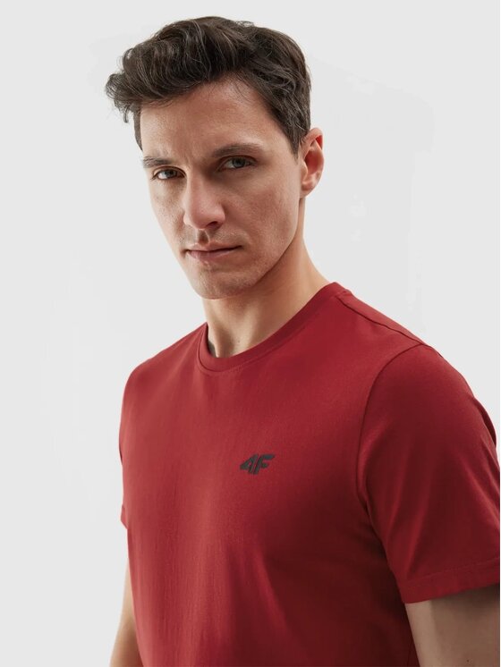 4F 4F Tričko 4FWSS25TTSHM3096-61S Červená Regular Fit