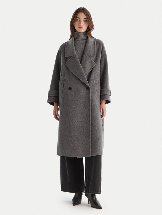ViCOLO ViCOLO Gyapjú kabát TF0050 Szürke Regular Fit