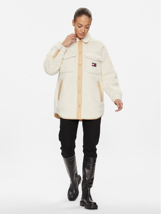 Tommy Jeans Tommy Jeans Pārejas jaka DW0DW15950 Bēšs Relaxed Fit