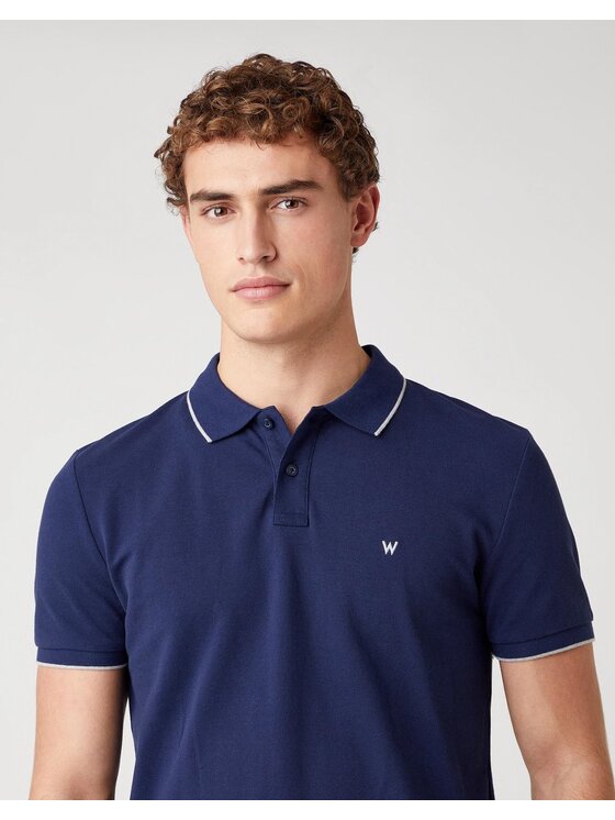 Wrangler Wrangler Polo SS PIQUE POLO Blu scuro Regular Fit