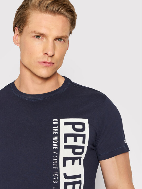 Pepe Jeans Pepe Jeans Футболка Alfie D PM508259 Cиній Slim Fit
