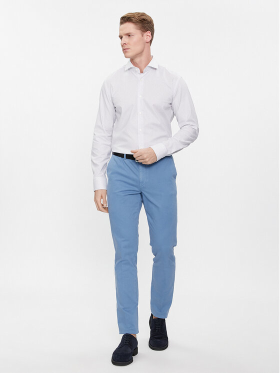 BOSS Boss Chino kalhoty Kaito1 50487966 Modrá Slim Fit