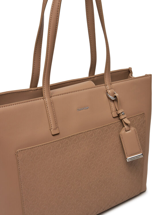 Calvin Klein Calvin Klein Ročna torba Ck Must Medium Shopper_Mono K60K612774 Bež