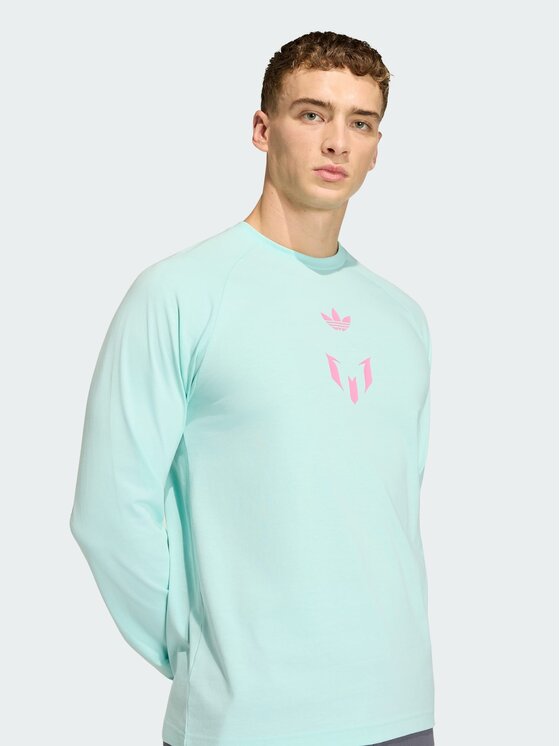 adidas adidas Koszulka techniczna Messi Turkusowy Slim Fit
