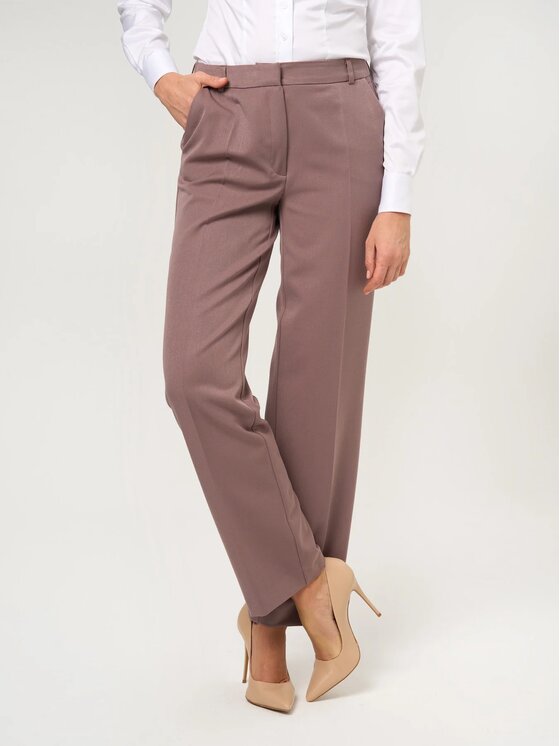 Willsoor Willsoor Spodnie materiałowe 68237 Brązowy jasny Regular Fit
