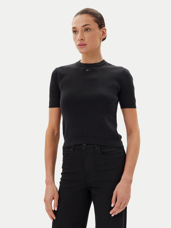Tommy Jeans Tricou Essential DW0DW19336 Negru Regular Fit