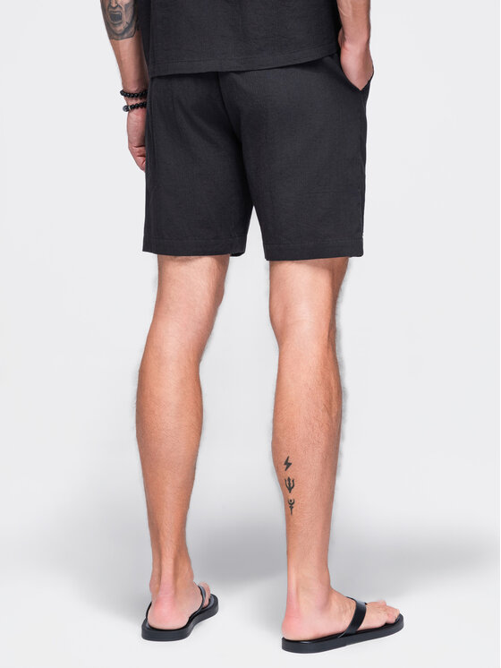Ombre Ombre Szorty materiałowe OM-SRCS-0209 Czarny Regular Fit
