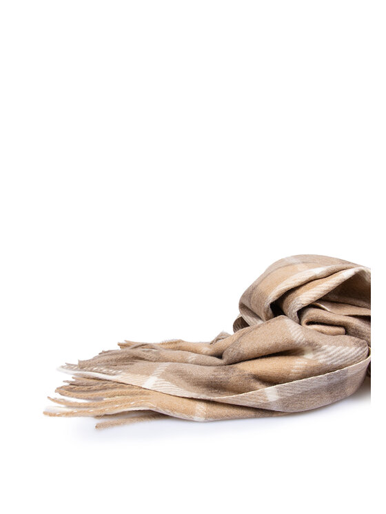 ALLORA BE UNIQUE ALLORA BE UNIQUE Scialle ciepły w kratę Beige