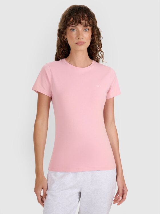 4F 4F T-shirt 4FWMM00TTSHF2255-56S Rosa Slim Fit
