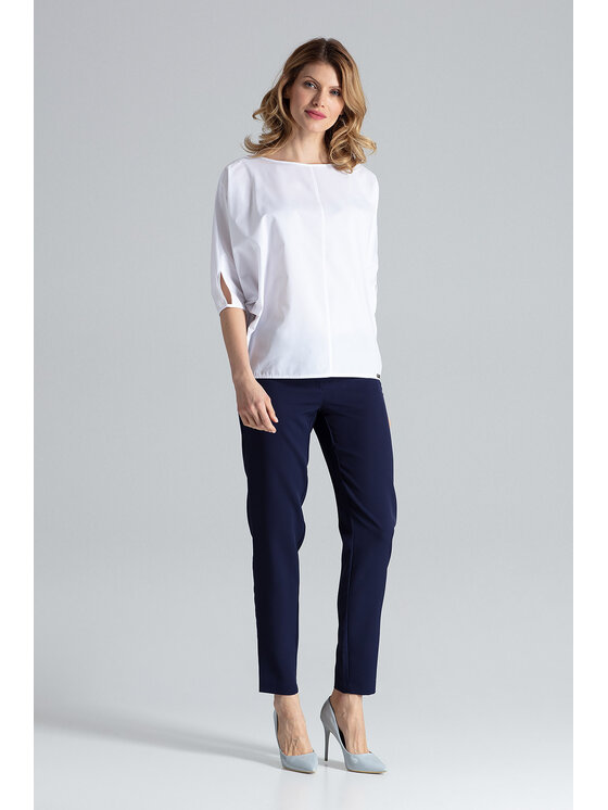 FIGL FIGL Bluzka M563 Biały Regular Fit