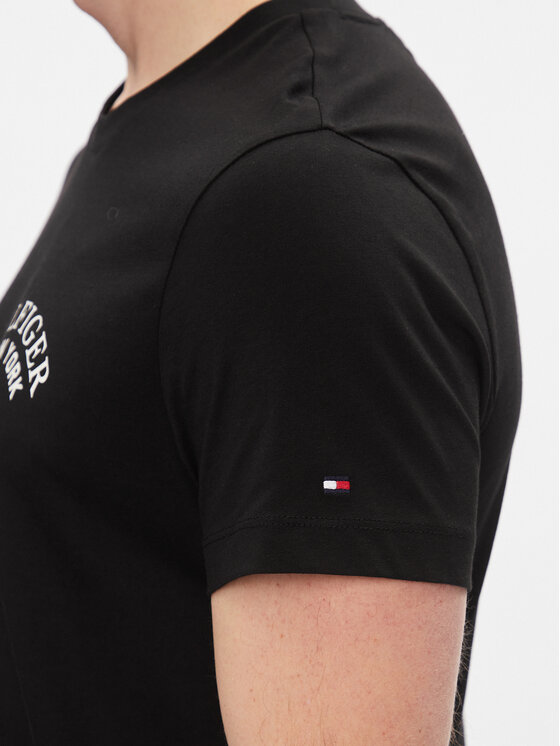 Tommy Hilfiger Tommy Hilfiger Tricou Arch Varsity Tee MW0MW33689 Negru Regular Fit