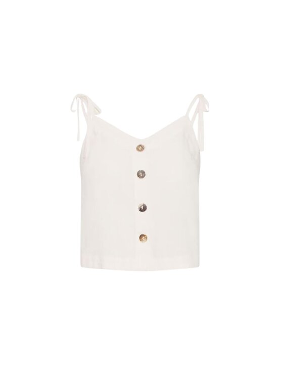 ICHI ICHI Top Top donna ih lino to Biały Regular Fit