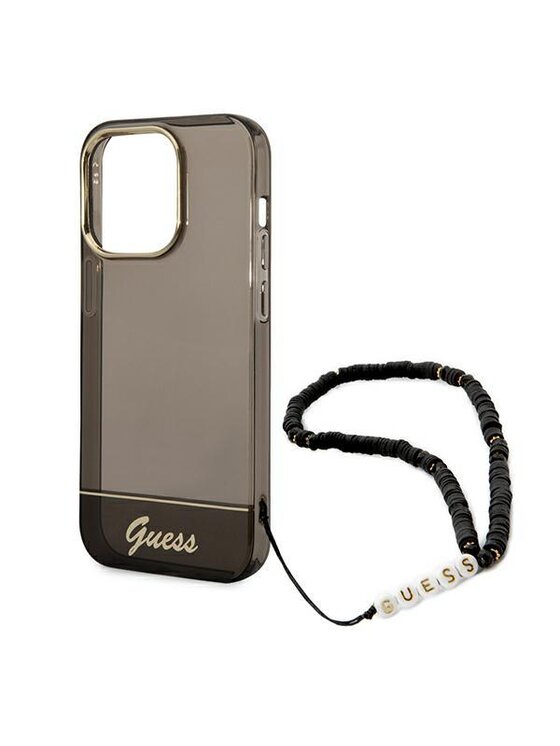 Guess Guess Etui na telefon Pearl Strap Czarny