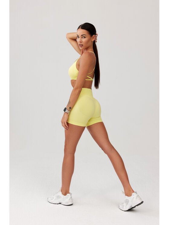 ROUGH RADICAL ROUGH RADICAL Szorty sportowe SEAMLESS GLOW SHORTS Żółty Slim Fit