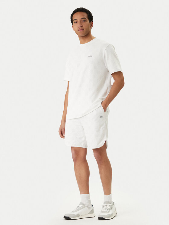 BOSS BOSS Pantaloni scurți sport Member 50558883 Alb Relaxed Fit