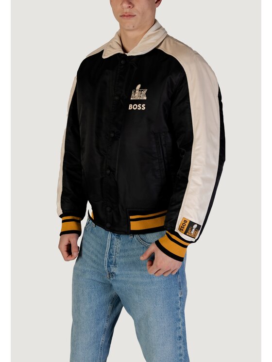 BOSS BOSS Giacca di pelle Cutback2_NFL 10254787 01 Nero Regular Fit