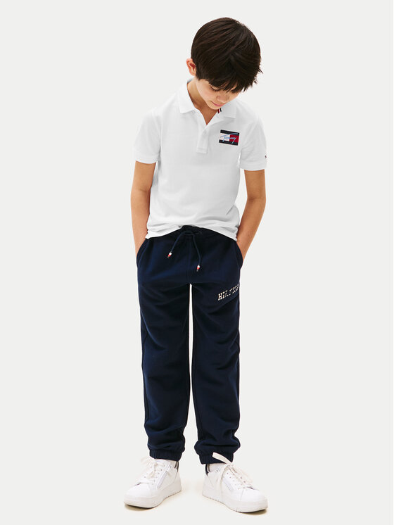 Tommy Hilfiger Tommy Hilfiger Polo Script Flag Logo KB0KB09711 Biały Regular Fit