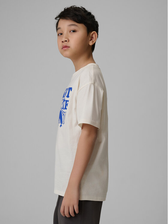 4F 4F T-Shirt HIKING TRIP Biały Loose Fit