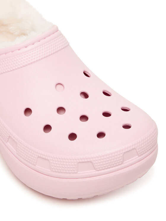 Crocs Crocs Чехли Classic Platform Fuzz Lined Clog 212854 Розов