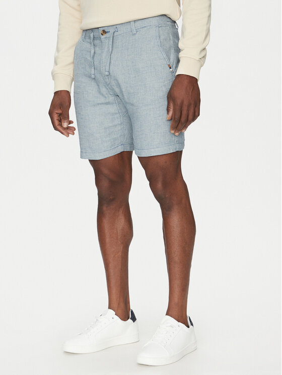 INDICODE INDICODE Šortky z materiálu Inerwilo 70-815 Modrá Slim Fit