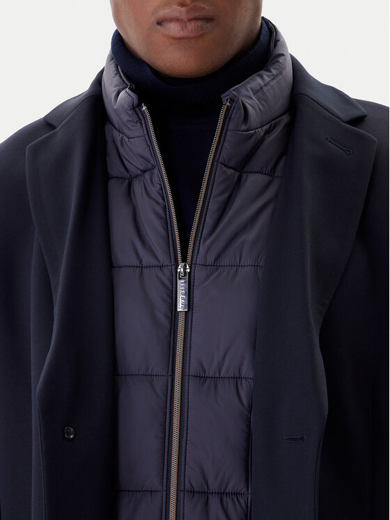 Bugatti Bugatti Вълнено палто 821628-84221 M Тъмносин Regular Fit