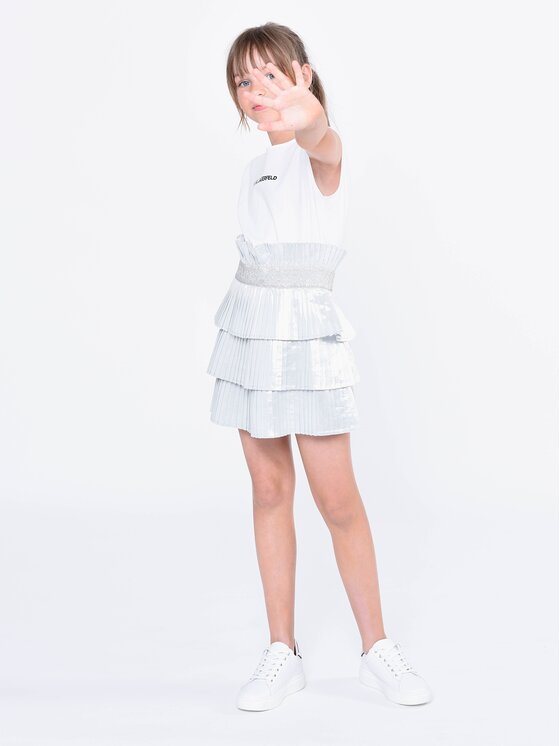 Karl Lagerfeld Kids Vsakodnevna obleka Z12240 D Siva Regular Fit