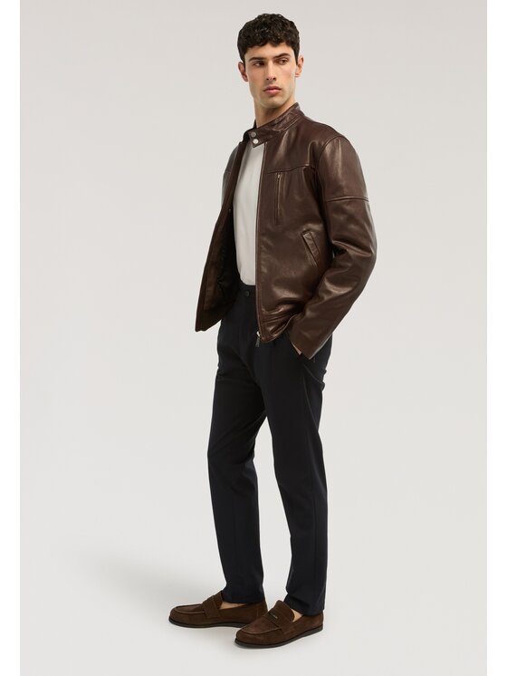 Trussardi Trussardi Giacca di pelle R301M000054N023 Marrone Regular Fit