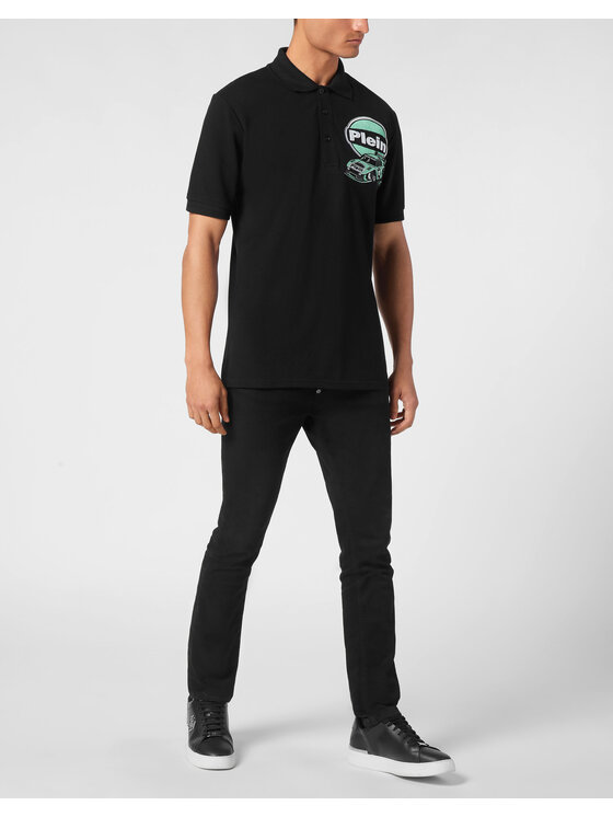 PHILIPP PLEIN PHILIPP PLEIN Polo 21105 Czarny Slim Fit