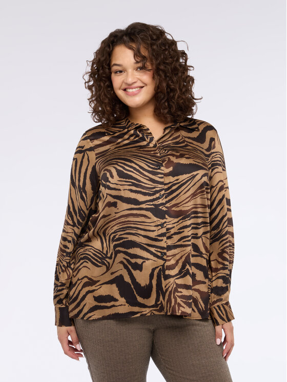 Fiorella Rubino Fiorella Rubino Camicia 5078T001488N0R2 Marrone Over Fit