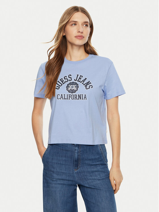 Guess Jeans T-Shirt W5RI43 K8HM0 Niebieski Regular Fit