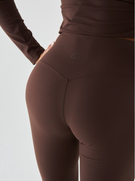 BeShaped BeShaped Legginsy Dzwony - Morning Dew Brązowy Shaping Fit