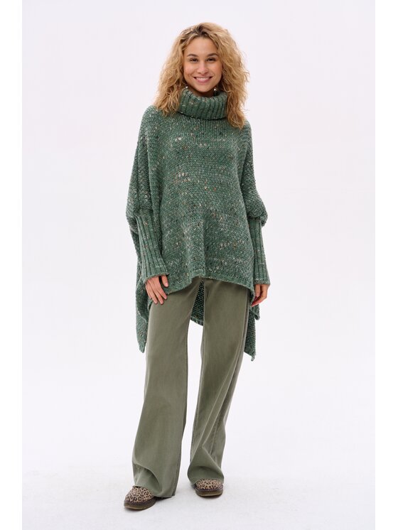 blue shadow blue shadow Sweter Tris Zielony Regular Fit