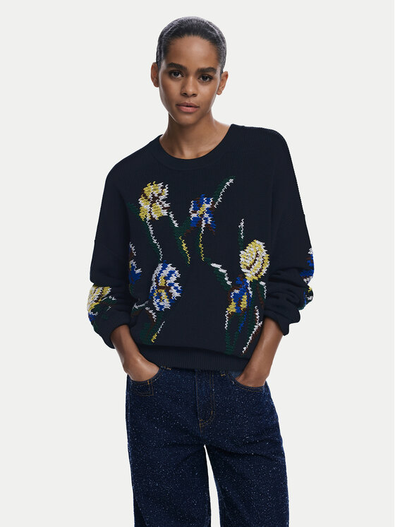 Desigual Desigual Sweater Cooper 25WWJF36 Fekete Regular Fit