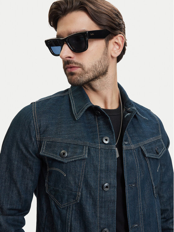 G-Star Raw G-Star Raw Džinsinė striukė 3D Dart D28418-E358 Tamsiai mėlyna Regular Fit