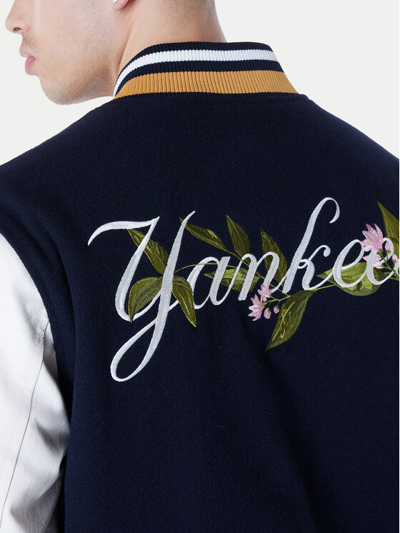New Era New Era Kurtka bomber Yankees MLB Floral 60596332 Granatowy Regular Fit