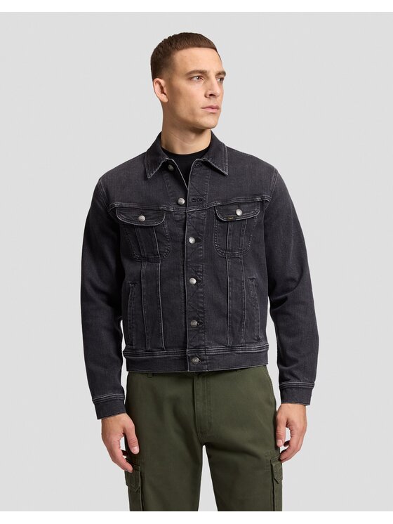 Lee Lee Kurtka jeansowa RIDER JACKET Czarny Regular Fit