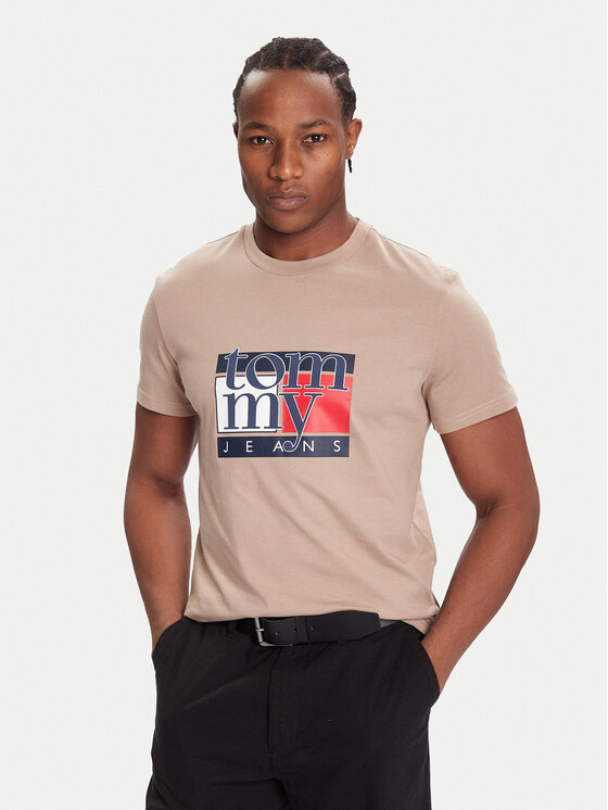 Tommy Jeans Tommy Jeans Póló DM0DM21977 Bézs Regular Fit