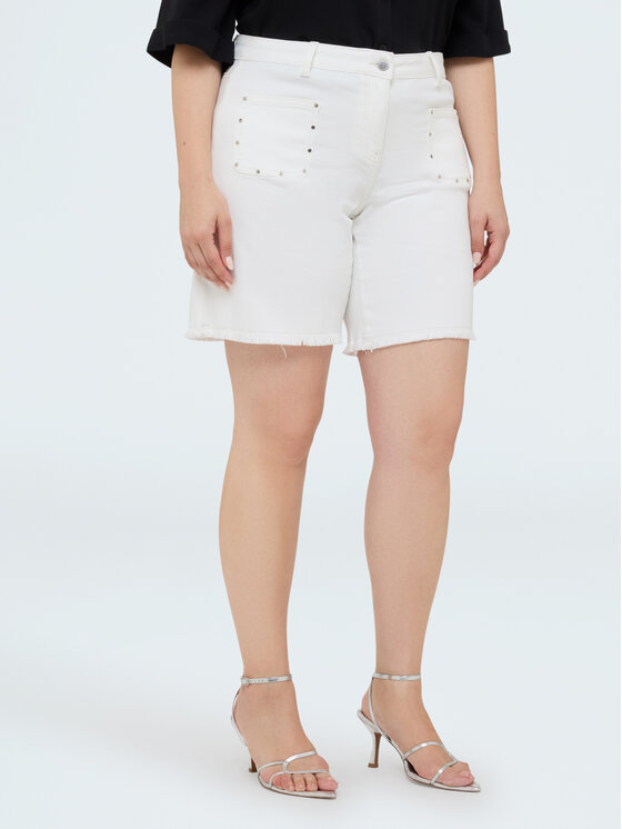 Fiorella Rubino Fiorella Rubino Spodnie materiałowe P718T005328N011 Biały Regular Fit