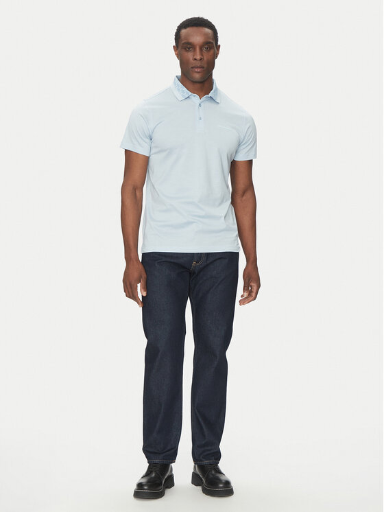 KARL LAGERFELD KARL LAGERFELD Polo 745001 552200 Niebieski Slim Fit