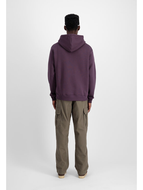 Alpha Industries Alpha Industries Bluza Basic Rubber Hoodie Fioletowy Regular Fit
