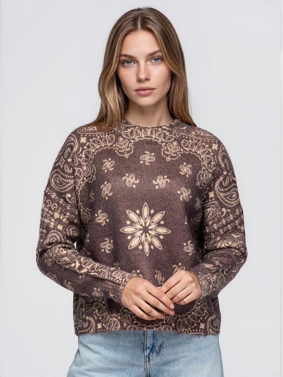 Ombre Ombre Svetr OW-SW-E0050 Hnědá Regular Fit