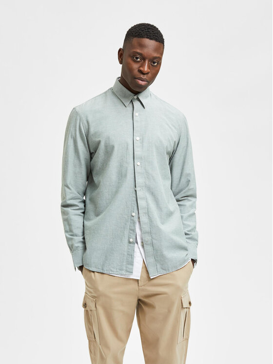 Selected Homme Chemise 16078867 Vert Slim Fit Modivo