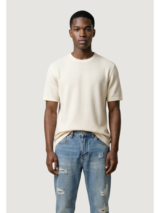 Antony Morato Antony Morato Maglione REGULAR FIT WITH MATT FOAM LOGO PRINT Bianco Regular Fit