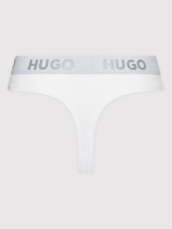 HUGO Hugo Kalhotky string Thong Sporty Logo 50469651 Bílá