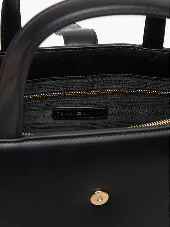 Tommy Hilfiger Tommy Hilfiger Дамска чанта Th Heritage Satchel AW0AW18287 Черен