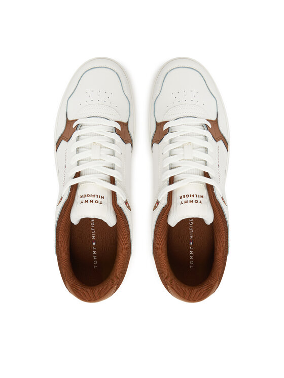Tommy Hilfiger Tommy Hilfiger Laisvalaikio batai Basket Core Lite Lth Mix FM0FM05518 Écru