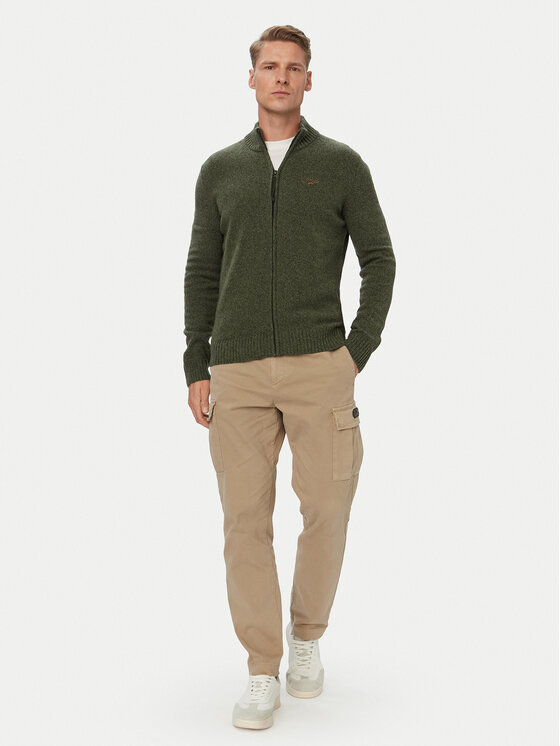 Aeronautica Militare Aeronautica Militare Kardigan 262MA1646UL00924 Khaki Regular Fit