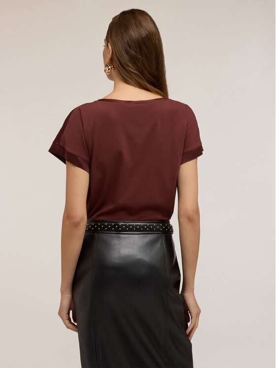 Motivi Motivi T-shirt G063W703439N022 Marrone Regular Fit