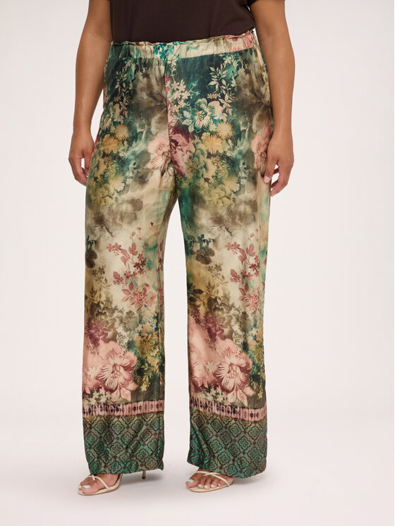 Fiorella Rubino Fiorella Rubino Spodnie materiałowe P006T005594N0S5 Kremowy Flare Fit