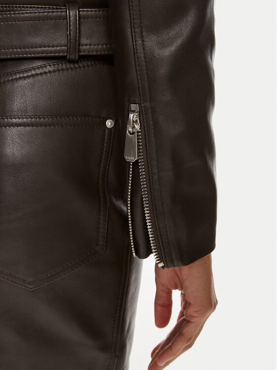 PINKO Pinko Кожено яке Costa Rica 103897 A21L Кафяв Regular Fit